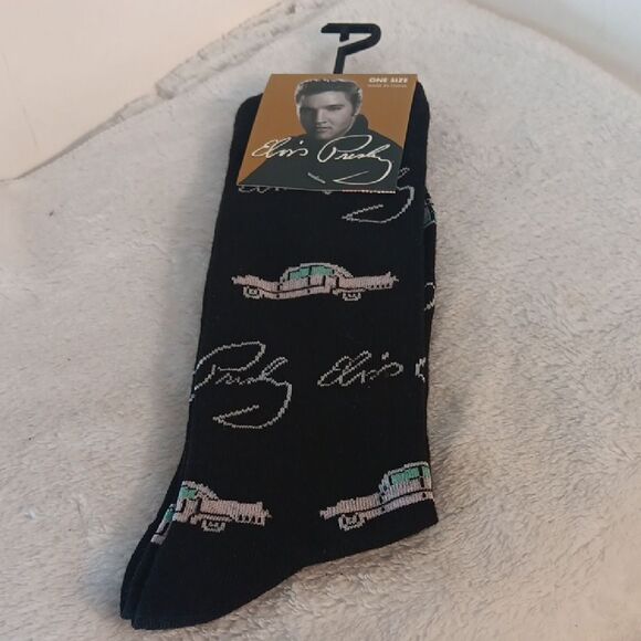 Elvis Signiture Black Socks - Picture 1 of 5